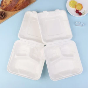 10 Pack Takeout Lunch Box Containers With Lid To Go Take Out Clamshell For Food - Picture 1 of 12