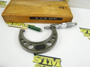 MITUTOYO 2"-3" OUTSIDE MICROMETER CARBIDE FACED .0001" GRAD + STANDARD & CASE - Picture 1 of 13