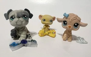 Littlest Pet Shop #446 Bulldog #447 Agnello e #448 Topo - Foto 1 di 10
