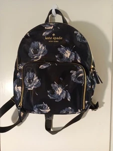 Kate Spade New York Nylon Watson Lane Black Floral Backpack. - Picture 1 of 10