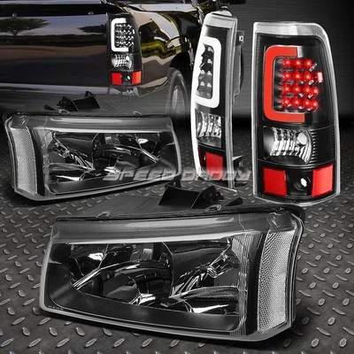 JUEGO DE LUCES TRASERAS BARRA LED NEGRA+CLARO + 3D FARO ESQUINERO PARA 03-07 CHEVY SILVERADO Foto 1 de 4