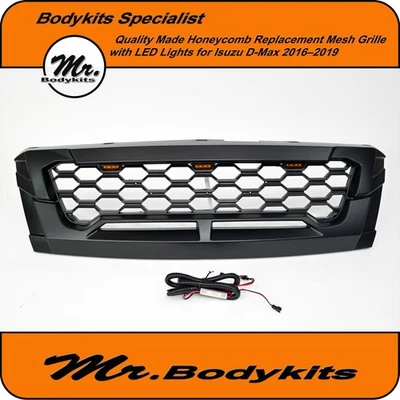 Quality Isuzu D-Max Blackout LED light Honeycomb Front Bumper Grille 2016-2019 - image 1 of 4