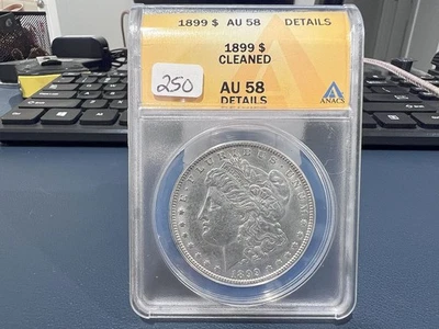 1899 $1 Morgan Dollar Anacs AU 58 Details (ABE) - Image 1 of 2