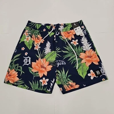 NWT Detroit Tigers Hurley X 47 Cannonball Tropics Volley Swim Trunk Shorts Small - Image 1 of 4