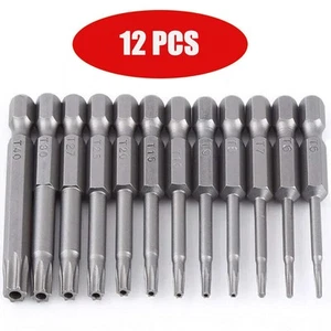 12PCS TORX Screwdriver Bits Set T10-T40 1/4" Hex Shank 50mm S2 Steel Magnetic - Picture 1 of 8
