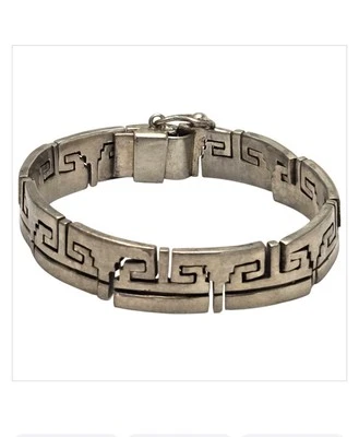 71.6gr! Salomon Alvarez Modern Sterling Silver Mexican Geometric Linked Bracelet - Image 1 of 4