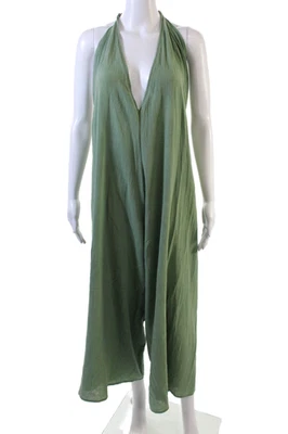 Женский комбинезон Caravana без рукавов с плетеным ремешком с бретелью через шею топ зеленый размер S - Изображение 1 из 4