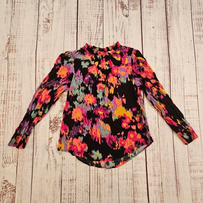 Blusa para mujer Jodifl acuarela floral puño calado cuello falso S Foto 1 de 4