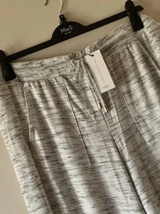 M&S Pyjama Bottoms The Lounge Edit Supersoft Grey Marl Cuffed Size 22 Pockets - Picture 1 of 6