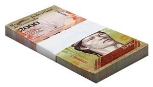 Venezuela 2000 Bolívar Fuerte, 2016, P-96b, UNC X 100 PCS Paquete Pack - Imagen 1 de 2