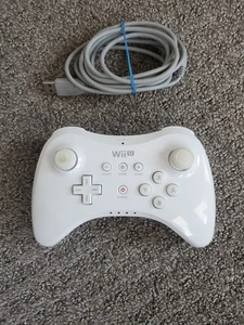 Nintendo Wii U Weiß Pro Controller WUP-005 Original OEM Getestet Funktioniert - Bild 1 von 2
