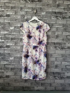 Phase Eight Effie Floral Print Midi Layered Pencil Dress Lining Zip Back UK12 - Picture 1 of 8