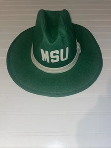 Vintage Michigan State University MSU Spartans Green Felt Cowboy Hat Size M - Picture 1 of 17