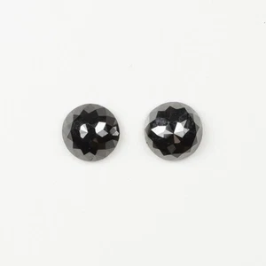 PENDIENTES DIAMANTES NEGROS 1.13ct corte rosa redondo natural a juego par 1 quilate - Imagen 1 de 2