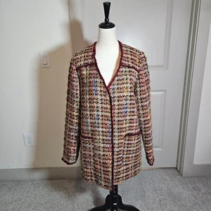 178 $ Neu mit Etikett Anthropologie Ettitwa Tweed Jacke Blazer Damen Medium Oversized - Bild 1 von 21