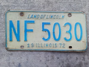 1972 Illinois License Plate NF 5030 Auto Car Truck - Picture 1 of 7