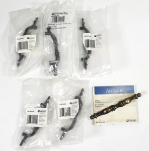 (5) Amerock Antique Brass Drawer Cabinet Pull BP3470-AE 3" on Center NOS - Picture 1 of 4