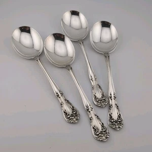 Alvin Chateau Rose Sterling Silver Cream Soup Spoons - 6 1/4" - Set of 4 - Picture 1 of 3