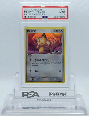 POKEMON EX DELTA SPECIES MEOWTH #77 REVERSE HOLO FOIL CARD PSA 9 MINT #28610593 - Image 1 of 3
