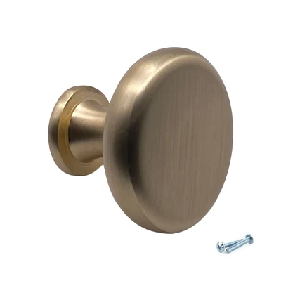 Brass Brushed Cabinet Door Knobs Handles Cupboard Drawer Bedroom Furniture Pull - Image 1 of 3