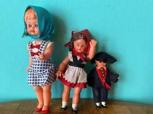 Drei Püppchen Schlafaugen Puppe Puppenhaus Puppenstube doll - Bild 1 von 6