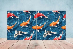 Azulejos de pared de cerámica para peces Koi ducha salpicadero azulejos japoneses Japón - Imagen 1 de 2
