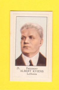 President Albert Kviesis Lethonia 1940s Obscure Political Card  Karlis Ulmanis ? - Picture 1 of 1