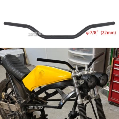 Motorcycle 7/8" Drag Handlebars Black Tracker Handle Bars For Yamaha YZF R1 R6 - Image 1 of 4