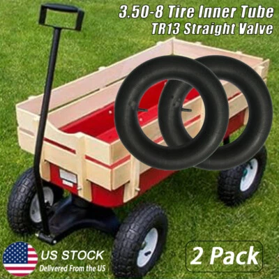 2 Packs 3.50-8 Inner Tube with Valve Stem for Wheelbarrow Tire 8" for Lawn Mower - Image 1 of 4