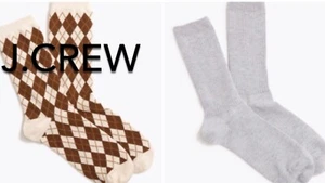 NEW (Set of 2) Women's J.Crew Factory Trouser Socks w/ Metallic Threads Size: OS - Picture 1 of 10