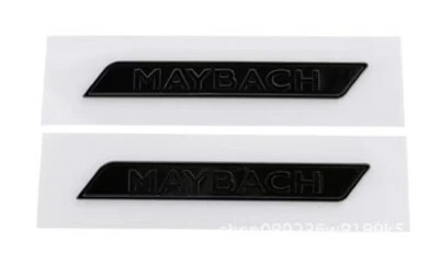 2Pcs Matte Black Maybach Letters Fender Sticker Emblem Badge for Mercedes Benz - Image 1 of 2