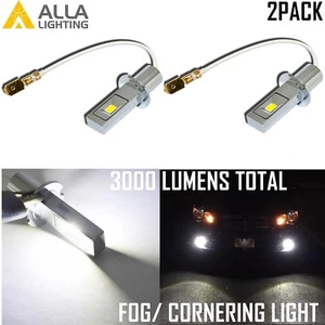 Alla Lighting H3 CSP 12-LED Driving Fog Light Bulb 6000K Xenon White Easy Fit 2x - Picture 1 of 6