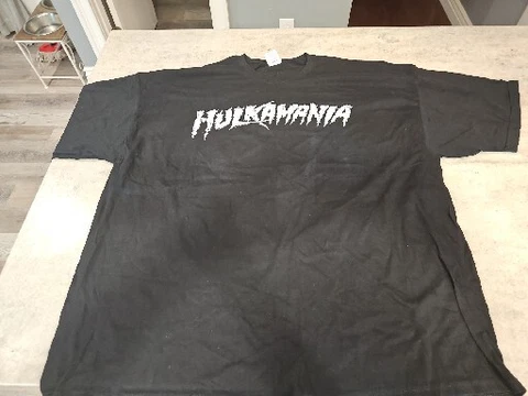 VINTAGE Hulk Hogan Hulkamania TNA Wrestling Shirt Size 3XL Black & White Cover
