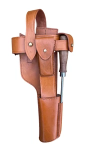 Mauser Pistolentasche Beriemung Holster mit Putzstock für Anschlagkasten WKI C96 - Bild 1 von 3