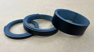 Correa/cinturón de tira de cuero negro en blanco de 3/8" a 1-1/2" 4-5 oz ENVÍO GRATUITO Foto 1 de 2