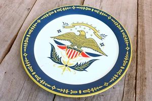 Estate Large Metal Serving Tray 19" Round Vintage Americana Patriotic Platter OS - Picture 1 of 10