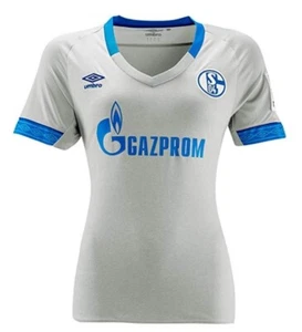 Umbro Womens FC Schalke 04 Away Shirt Silver Grey-Royal Blue (UK 16 EU 42) - Picture 1 of 3