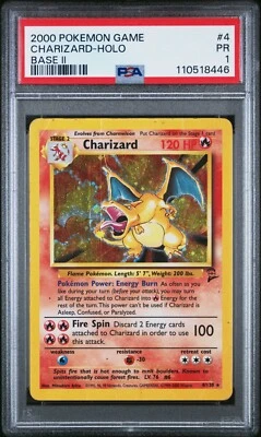 PSA 1 Charizard Holo 4/130 Base Set II 2 2000 Tarjeta Pokemon Foto 1 de 3