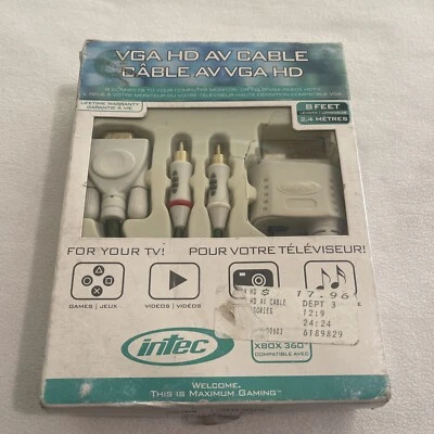 Xbox 360 VGA HD AV Cable For Xbox Original Very Good 0E - Image 1 of 2