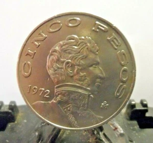 CIRCULATED 1972 5 PESOS MEXICAN COIN(41120) - Picture 1 of 3
