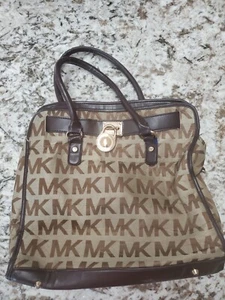 Michael Kors Hamilton Leather Purse Satchel Hand Bag- Brown - Picture 1 of 4