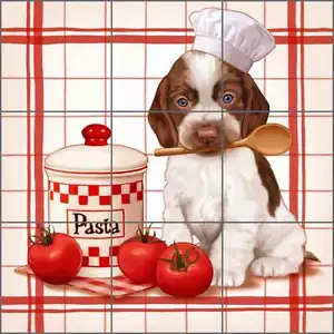 Piastrella Murale Backsplash Cazenave Ceramica Country Pasta Cucina Arte MC2-003d - Foto 1 di 6