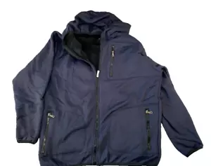 Blu Rock New York Sherpa-Lined Hoodie Jacket Navy- Medium - Picture 1 of 5