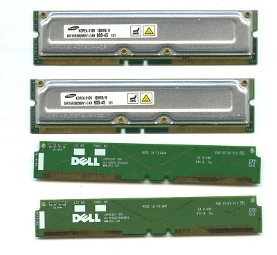 2 DELL RAM 128MB 800-45 - MR16R0828BN1-CK8 - WITH  2 TERMINATORS - Image 1 of 2