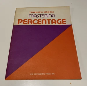 Teacher's Manual Mastering Percentage, 1979,  The Continental Press - Picture 1 of 6