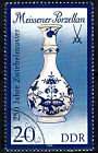 Deutschland DDR gestempelt Gro&#223;format Meissner Porzellan 1989 Vase Gef&#228;&#223; / 967