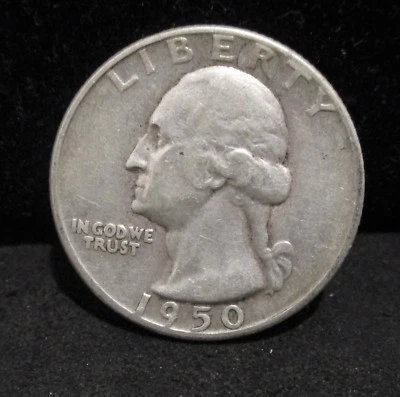 1950-D Washington Silver Quarter - D/S Variety  - VF+       ENN COINS - Image 1 of 2