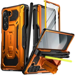 For Galaxy Z Fold 6 Case Full Body Shockproof Cover With Kickstand Orange - Picture 1 of 6