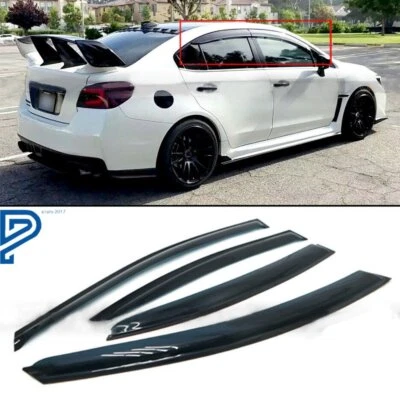 Visera de ventana apta para Subaru WRX STI 2015-2018 deflector de ajuste tintado negro 4 piezas Foto 1 de 4