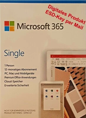 Microsoft 365 Single - Office Personal | 1Nutzer | Mehrere PC / Mac | 1Jhr | ESD - Bild 1 von 4